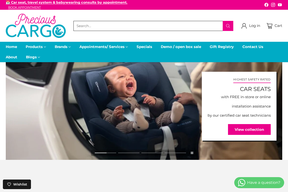 Precious Cargo homepage screenshot