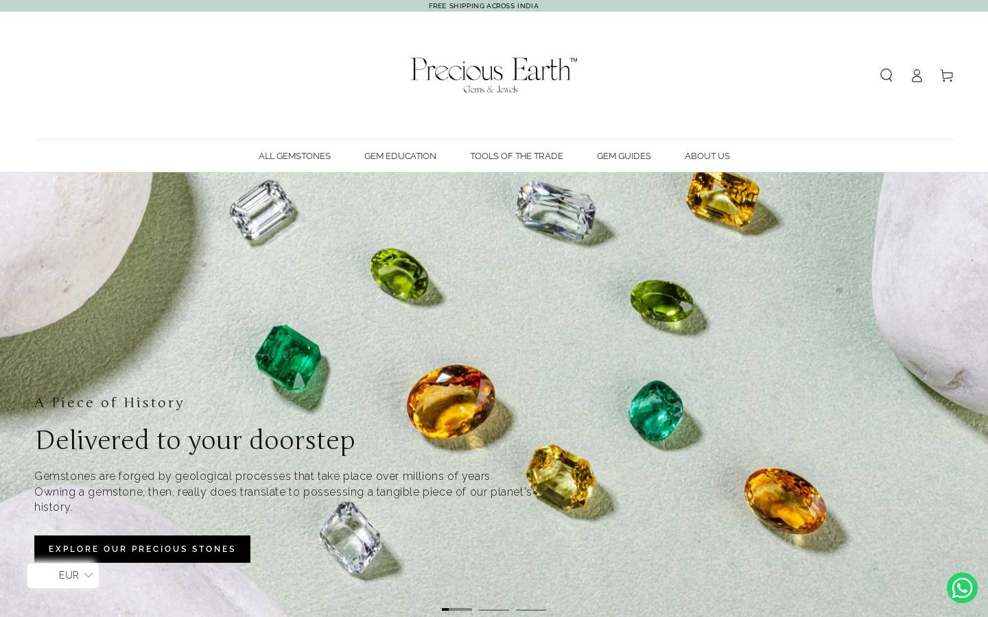 Precious Earth homepage screenshot