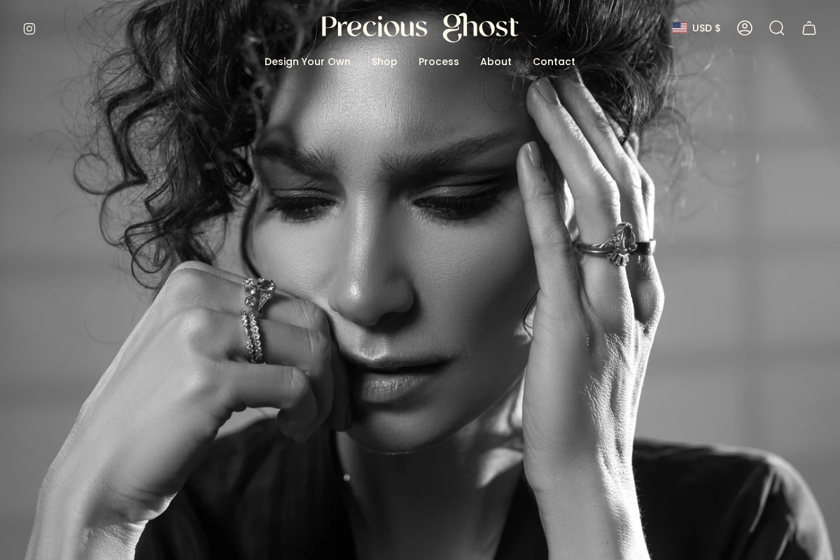 Precious Ghost homepage screenshot