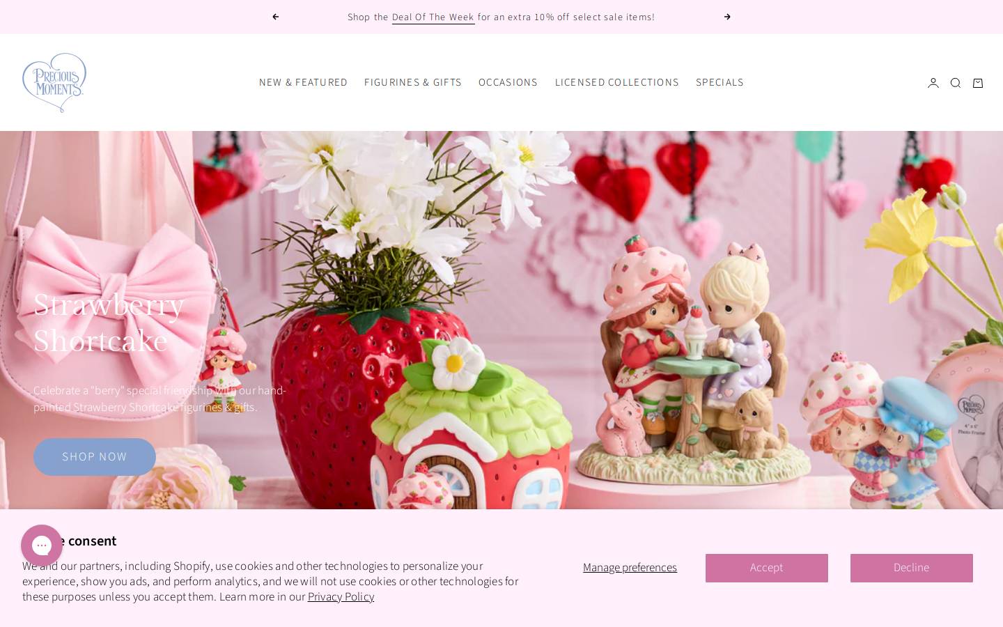 Preciousmoments homepage screenshot
