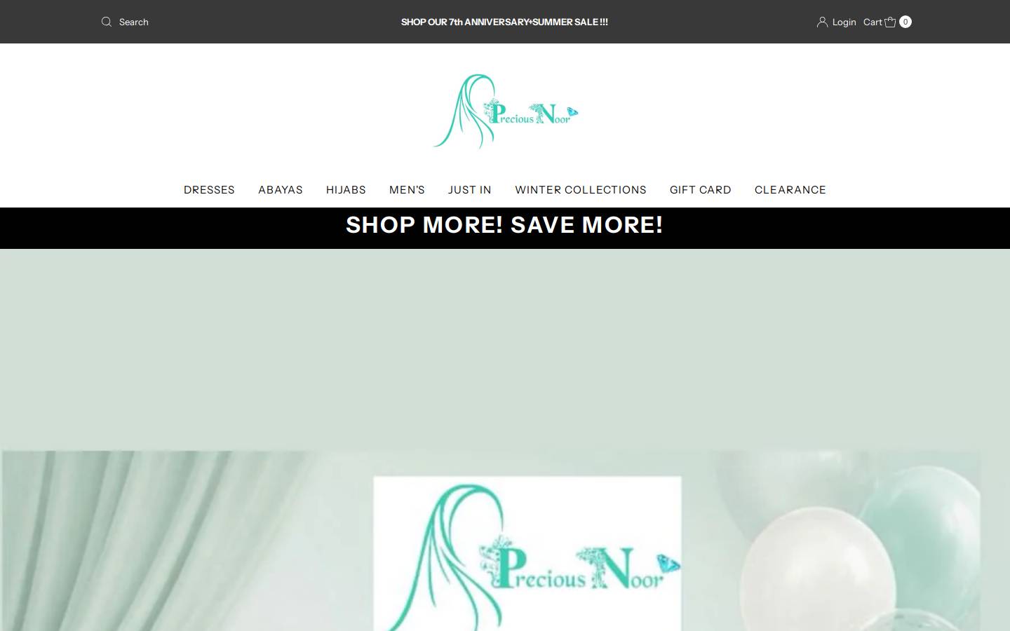 preciousnoor.com homepage screenshot