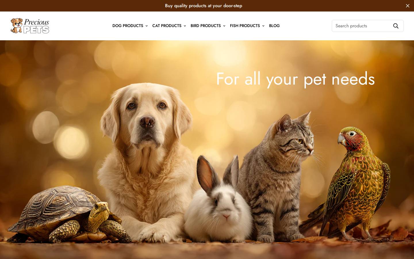 preciouspets.co homepage screenshot