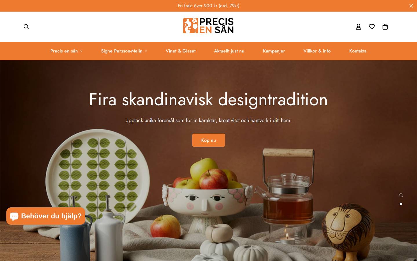 precisensan.se homepage screenshot