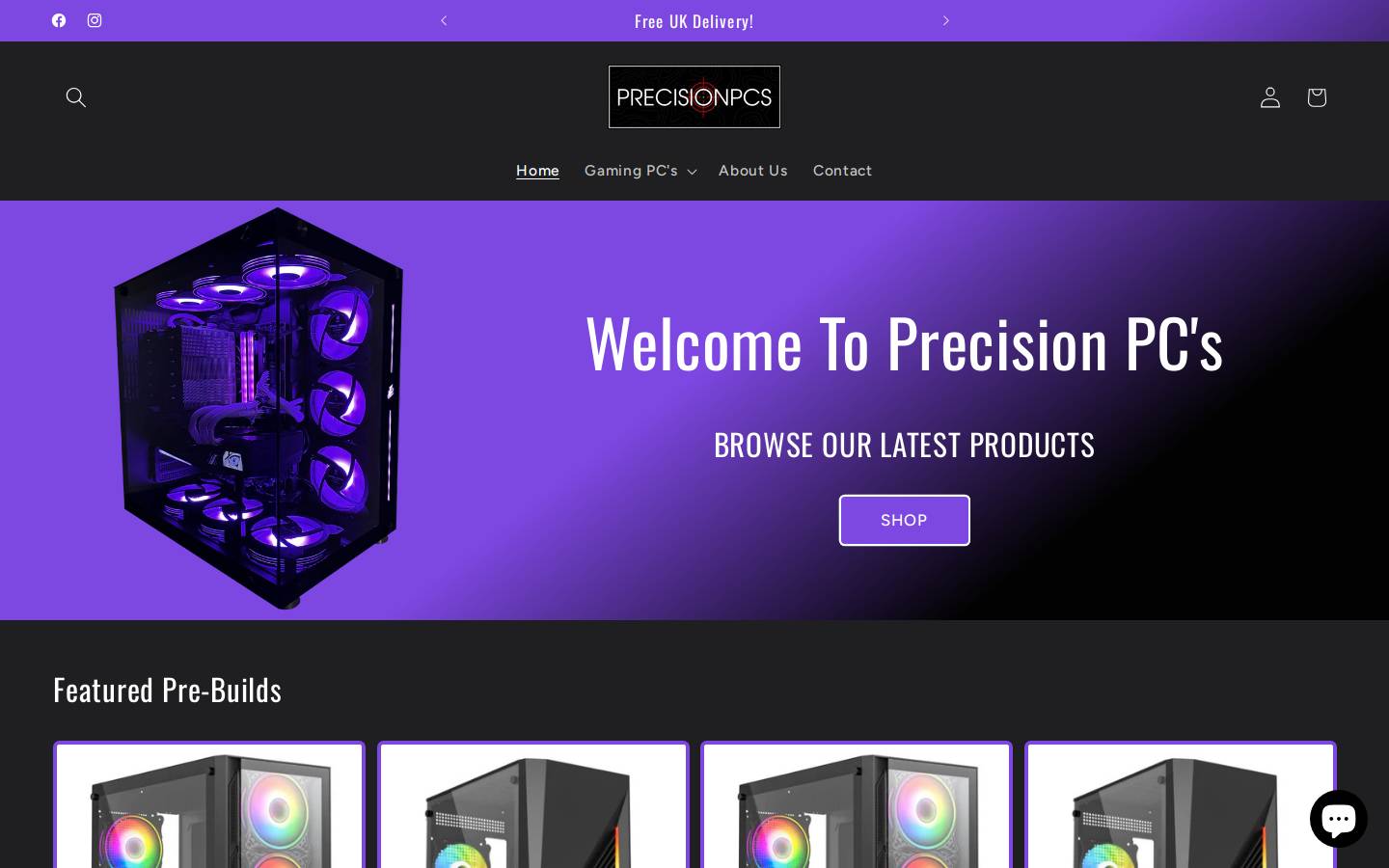 precision-pcs.com homepage screenshot