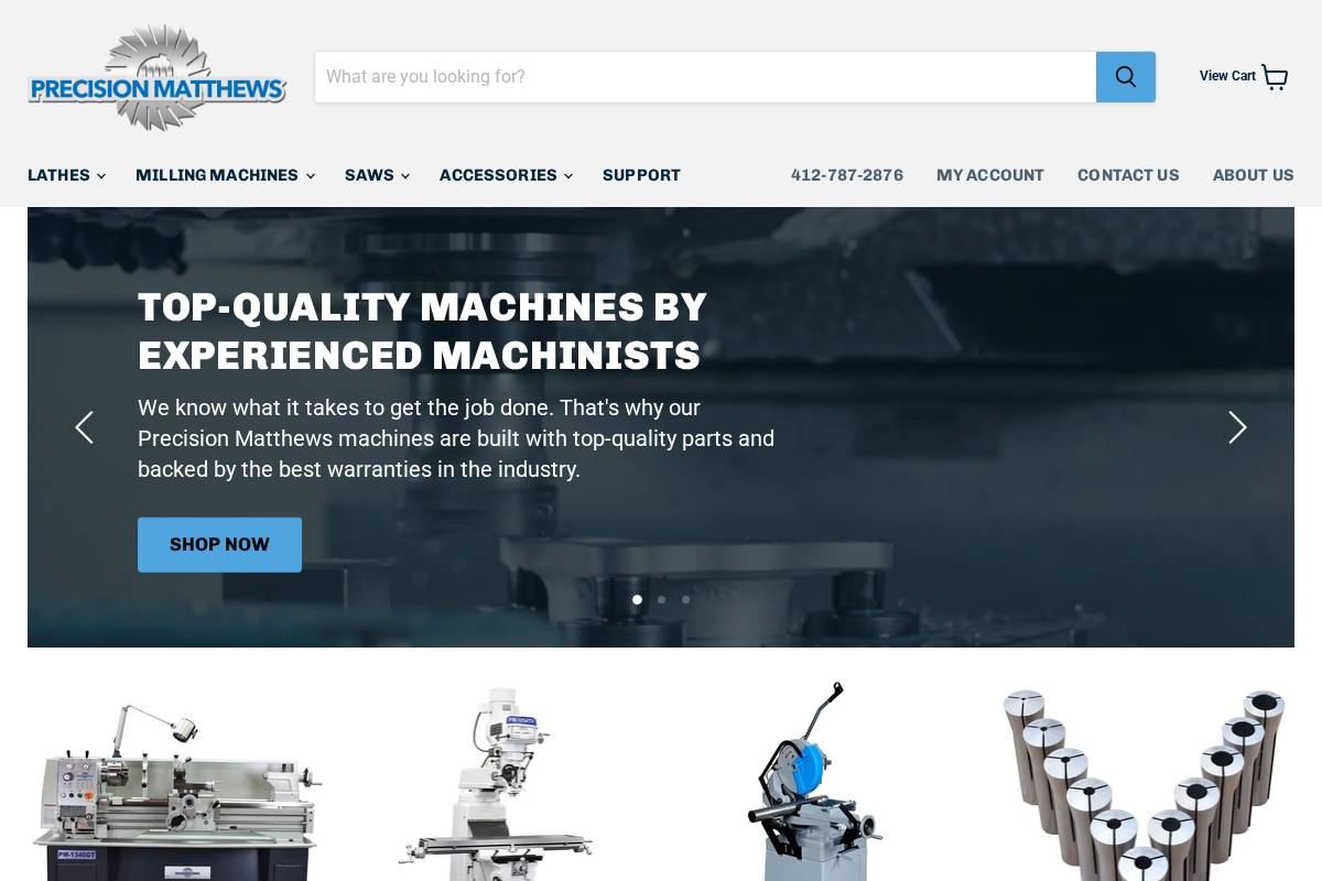 Precisionmatthews homepage screenshot