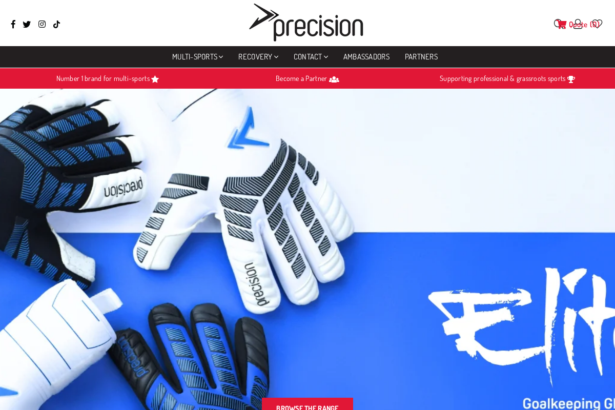 Precision Sports homepage screenshot