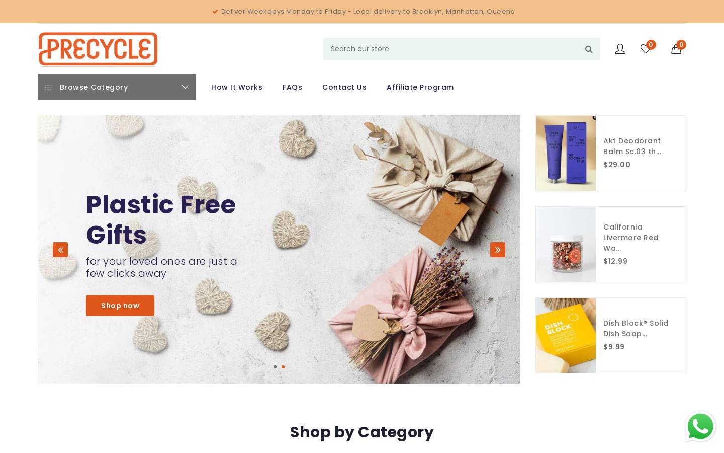precycle.shop homepage screenshot
