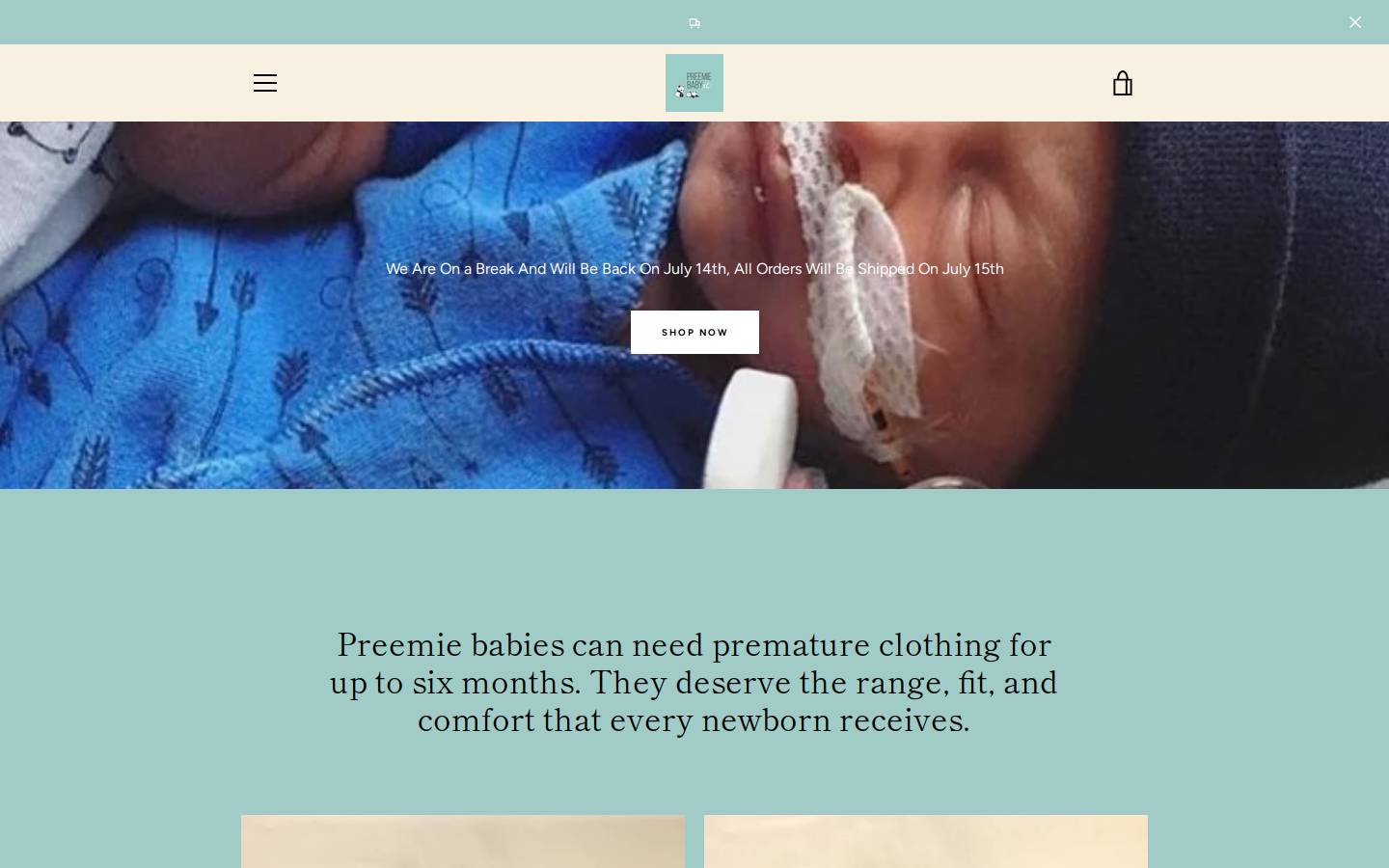 Preemiebaby homepage screenshot