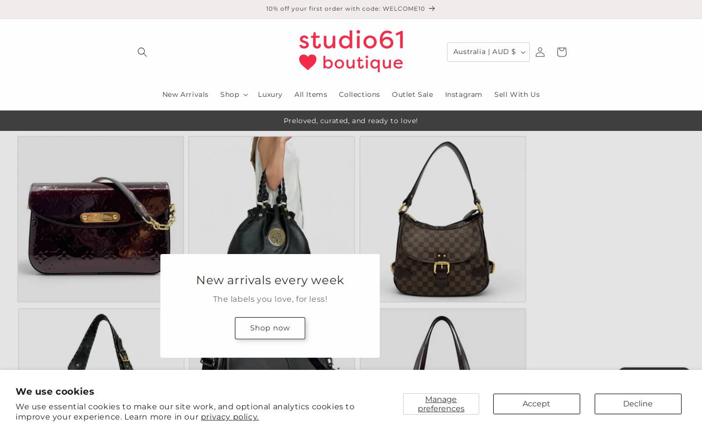 prelovedclothingonline.com.au homepage screenshot
