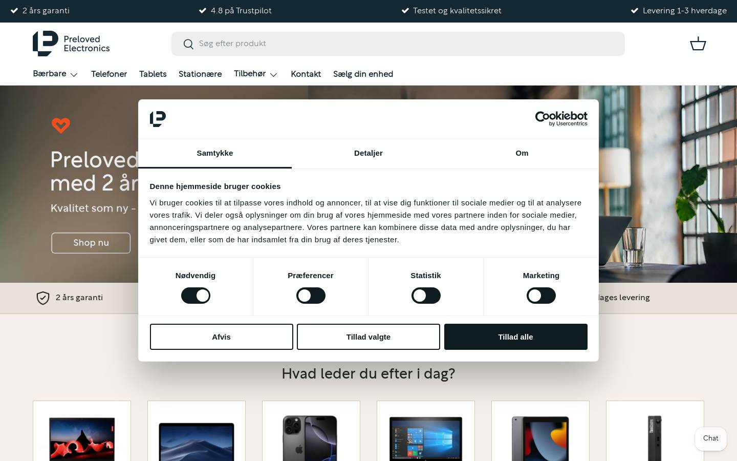 Preloved Electronics homepage screenshot