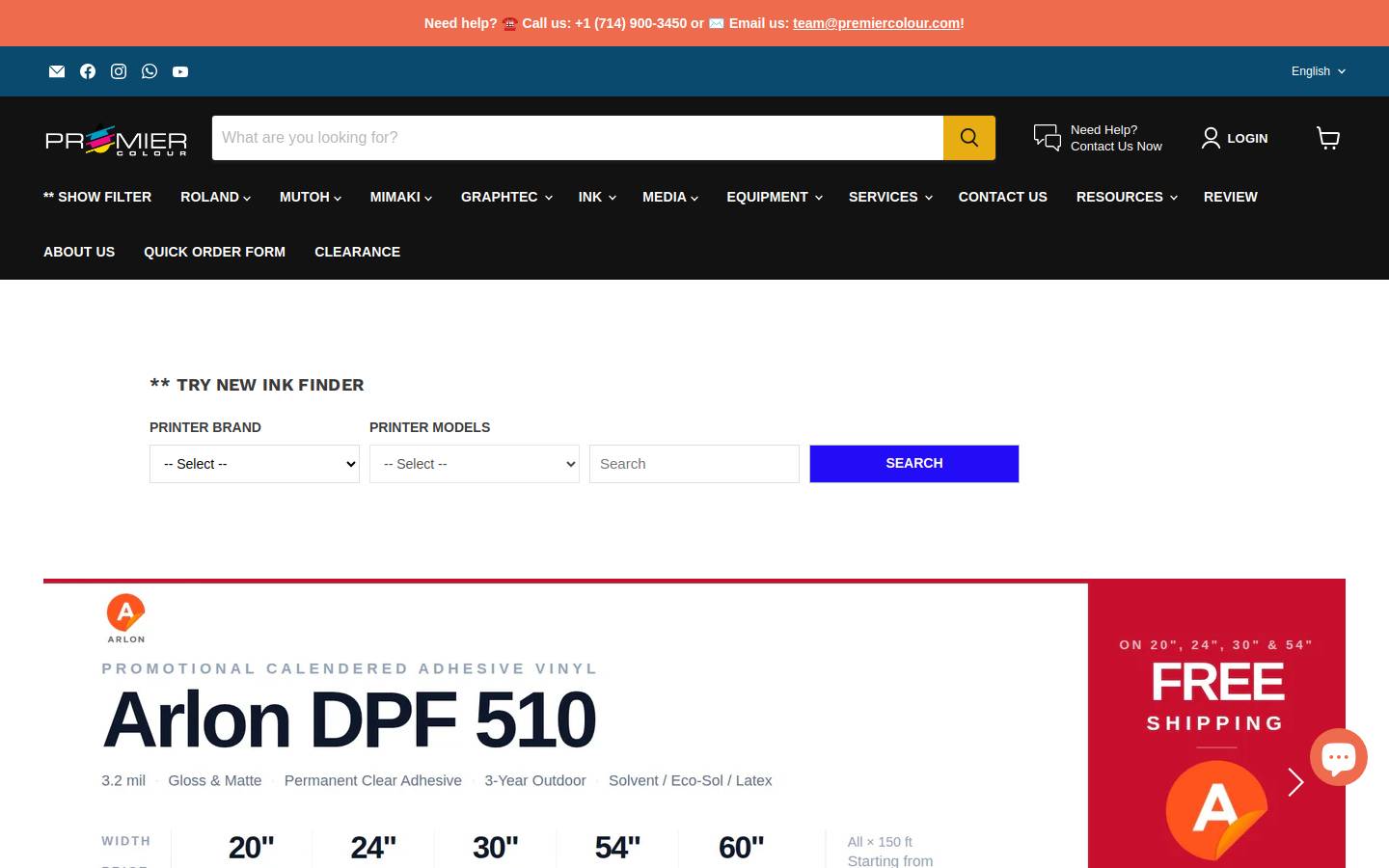 Premier Colour homepage screenshot