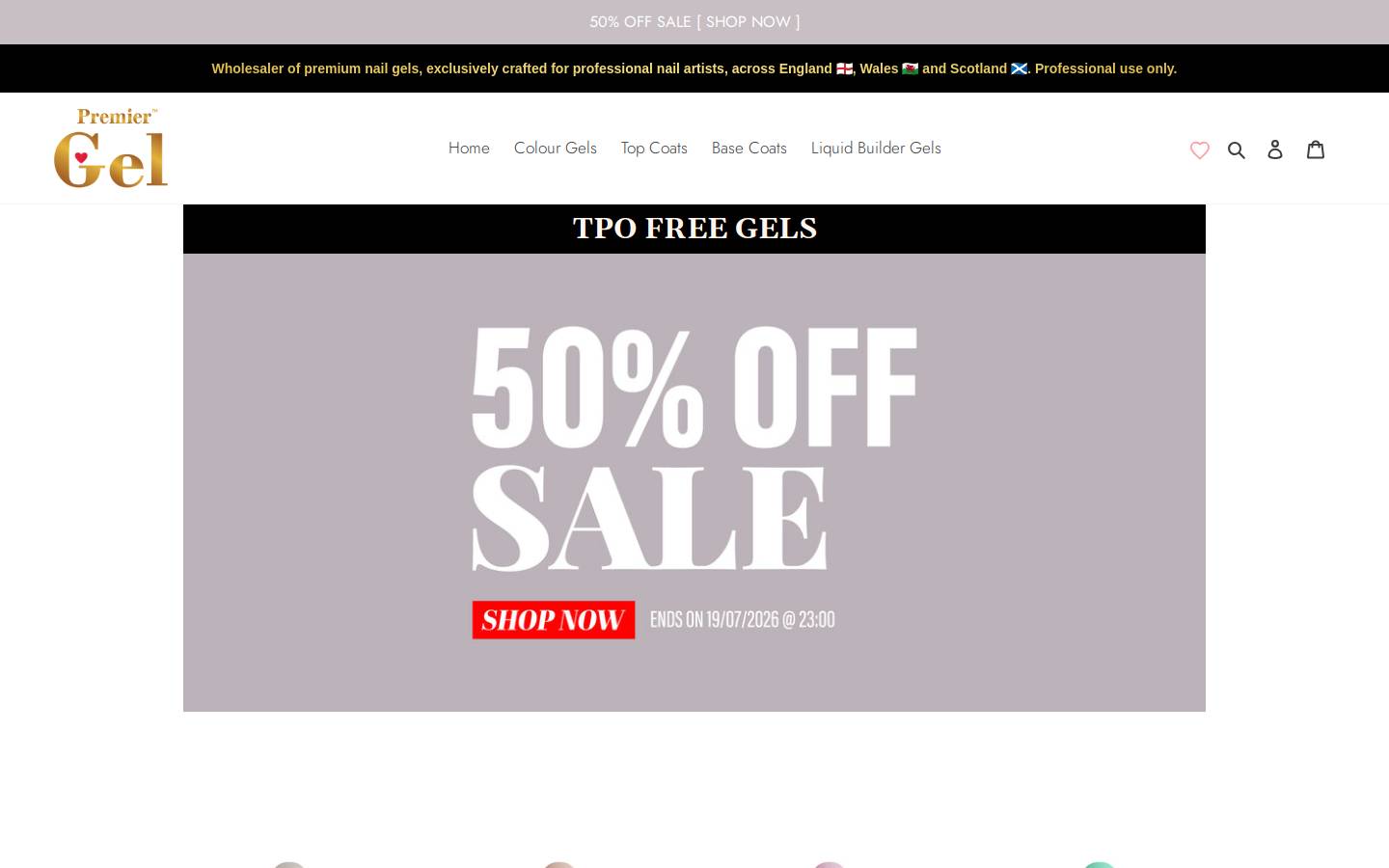 Premiergel homepage screenshot