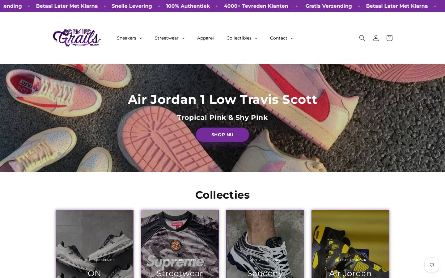 Premiergrails homepage screenshot