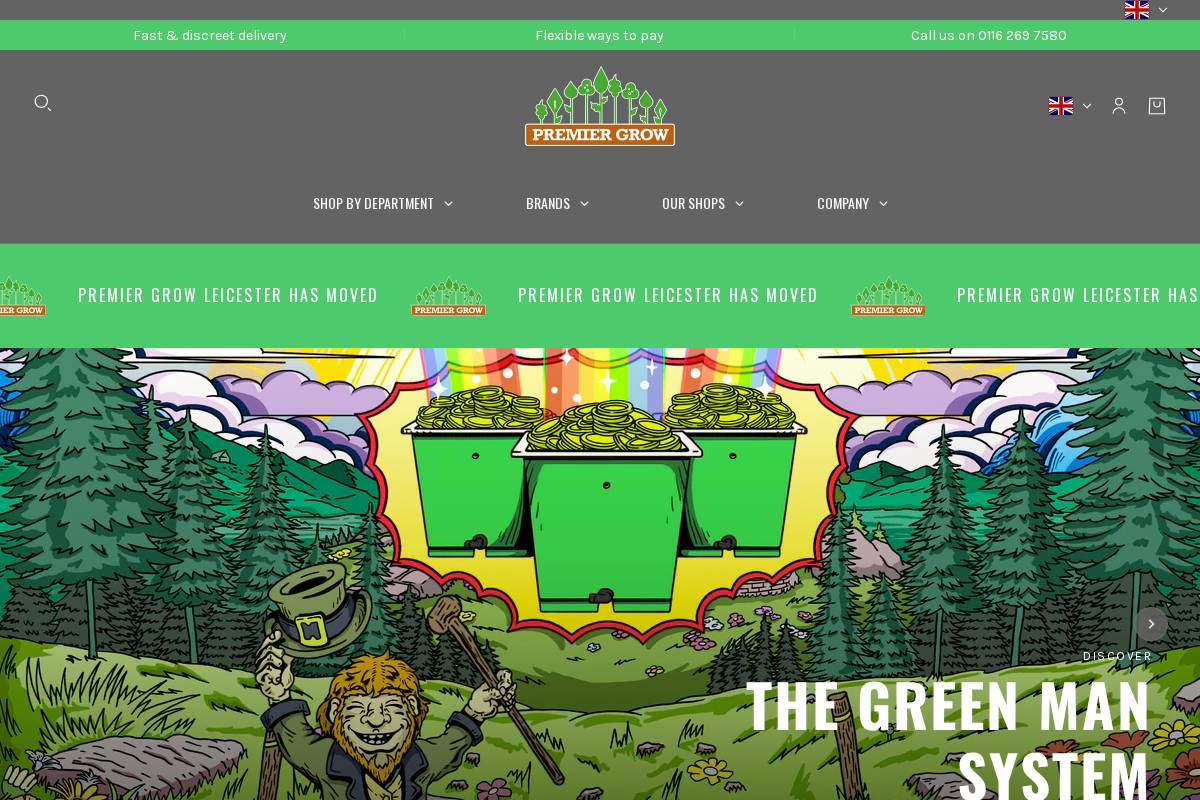 Premier Grow Hydro homepage screenshot
