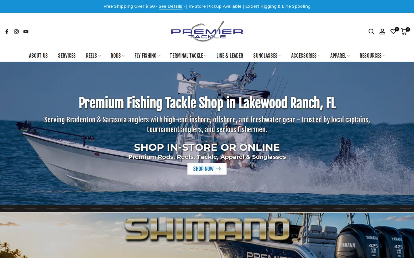 premiertackle.com homepage screenshot