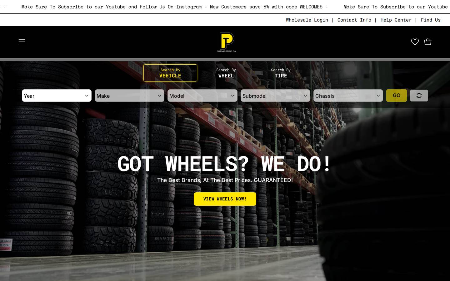 premiertire.com homepage screenshot