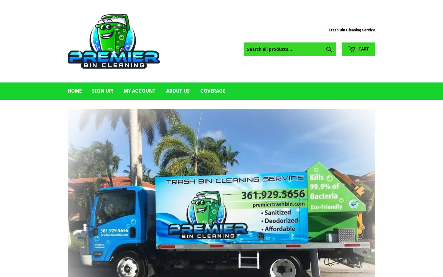 premiertrashbin.com homepage screenshot