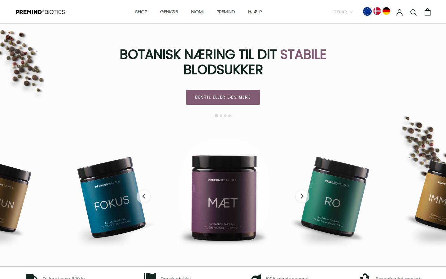 Premindbiotics homepage screenshot