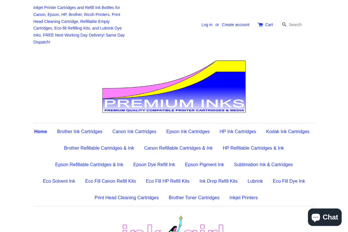 Premium Inks homepage screenshot
