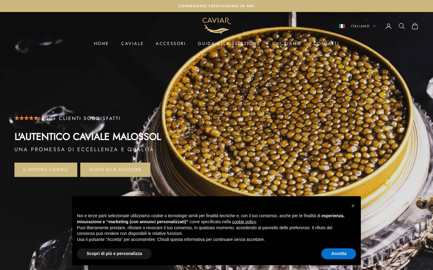 premiumcaviar.it homepage screenshot