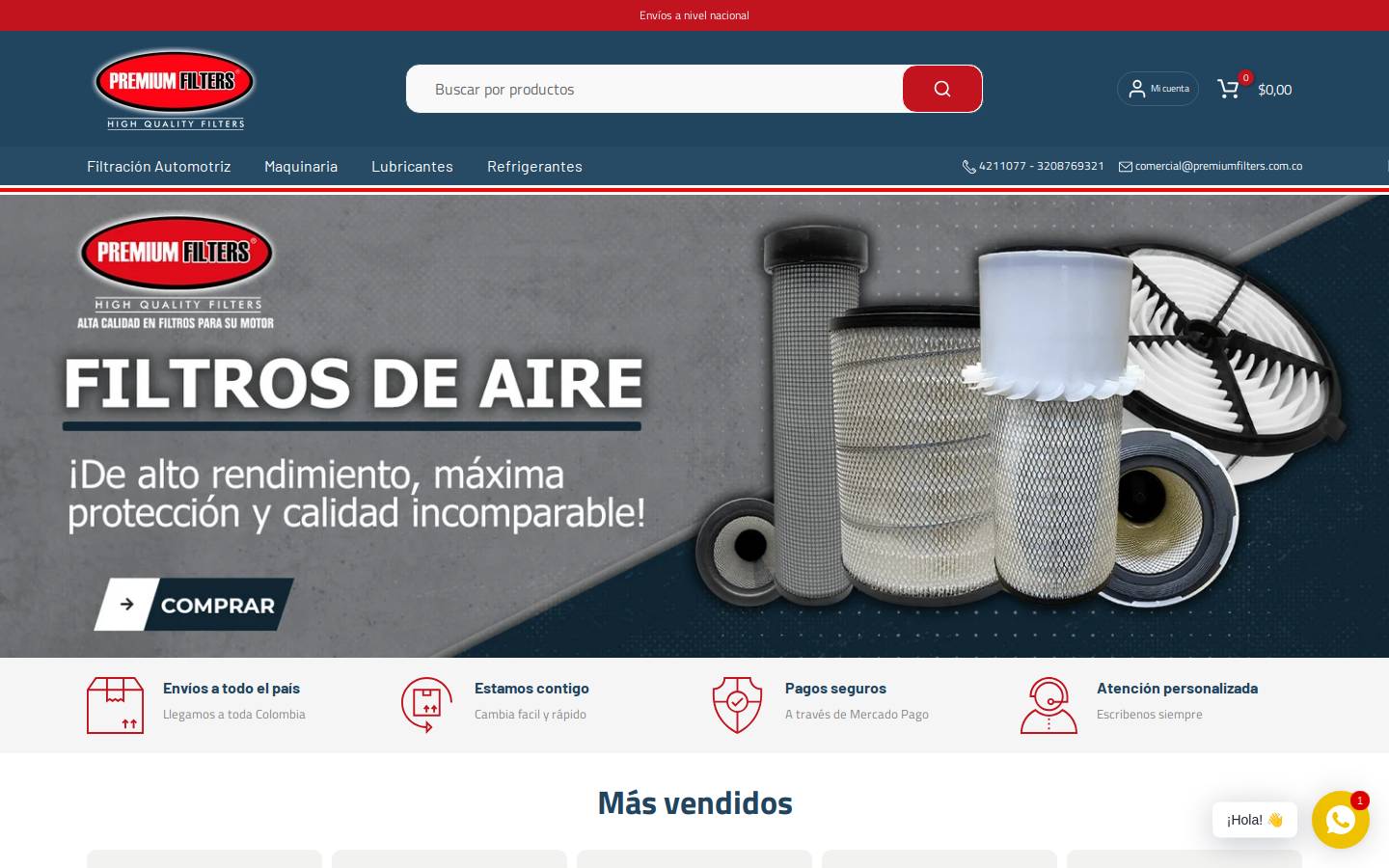 premiumfilters.store homepage screenshot