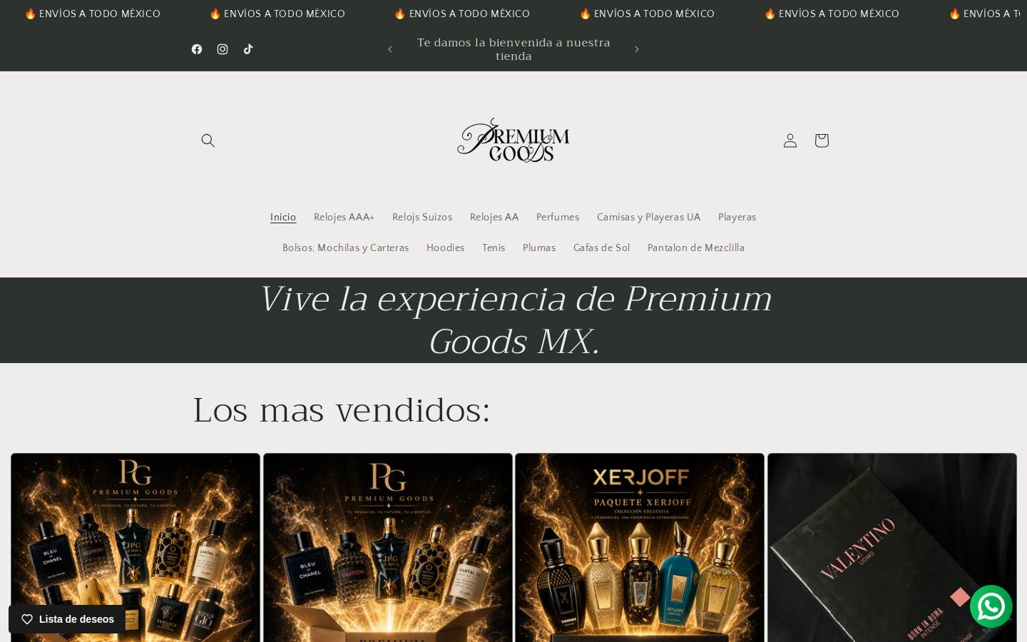 premiumgoodsmx.com homepage screenshot