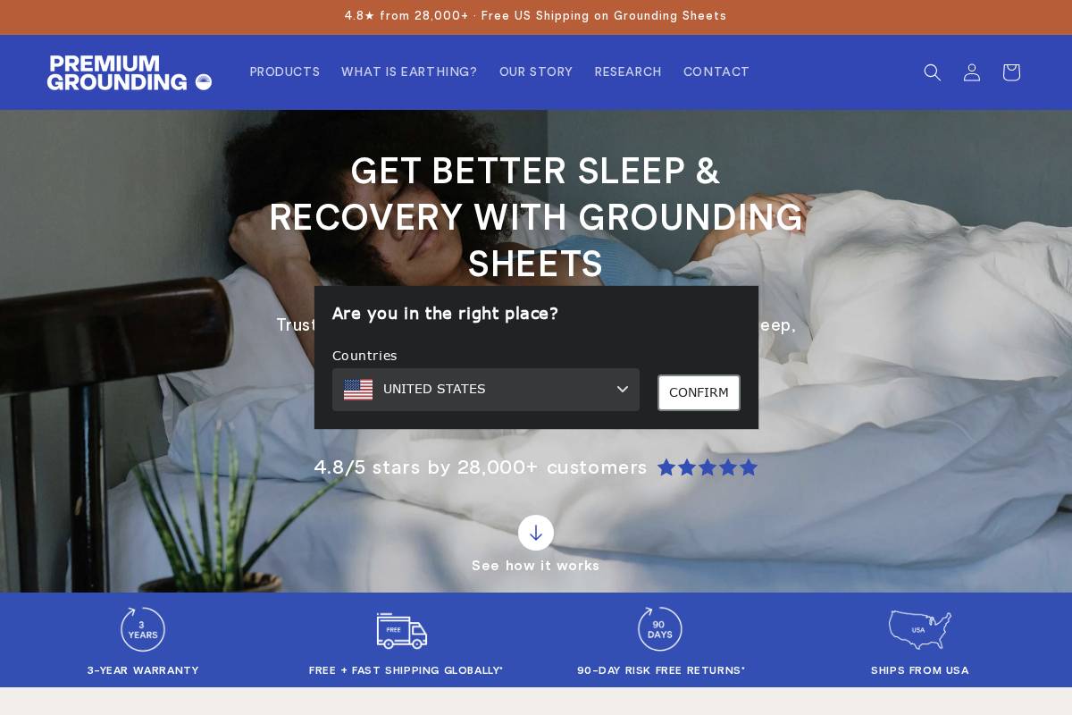 premiumgrounding.com homepage screenshot