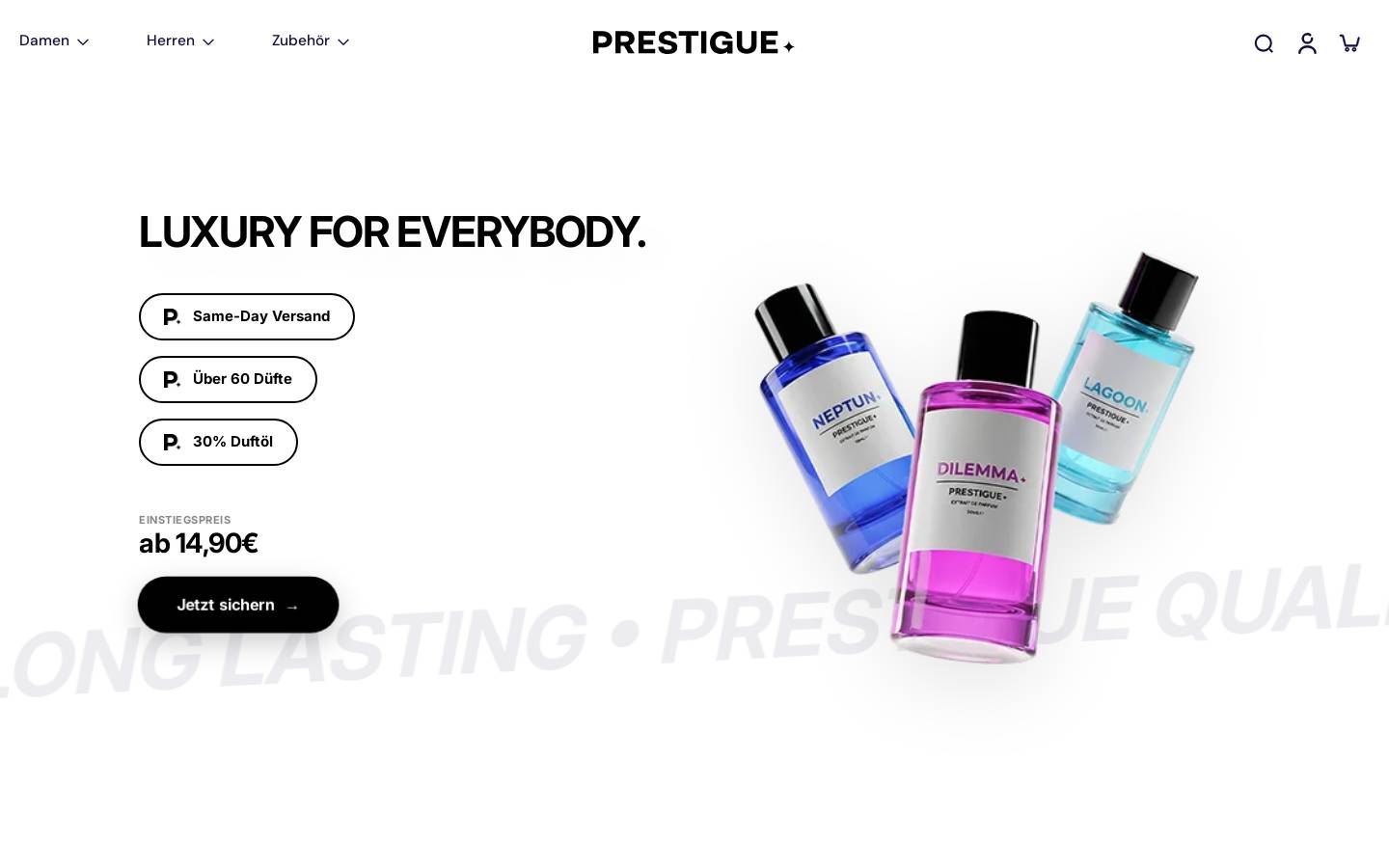 premiumperfume.de homepage screenshot