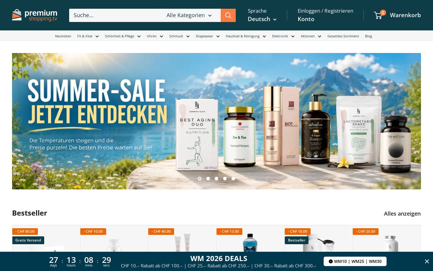 Premiumshopping homepage screenshot