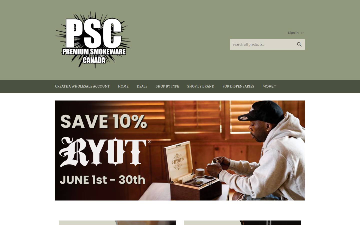 premiumsmokeware.com homepage screenshot