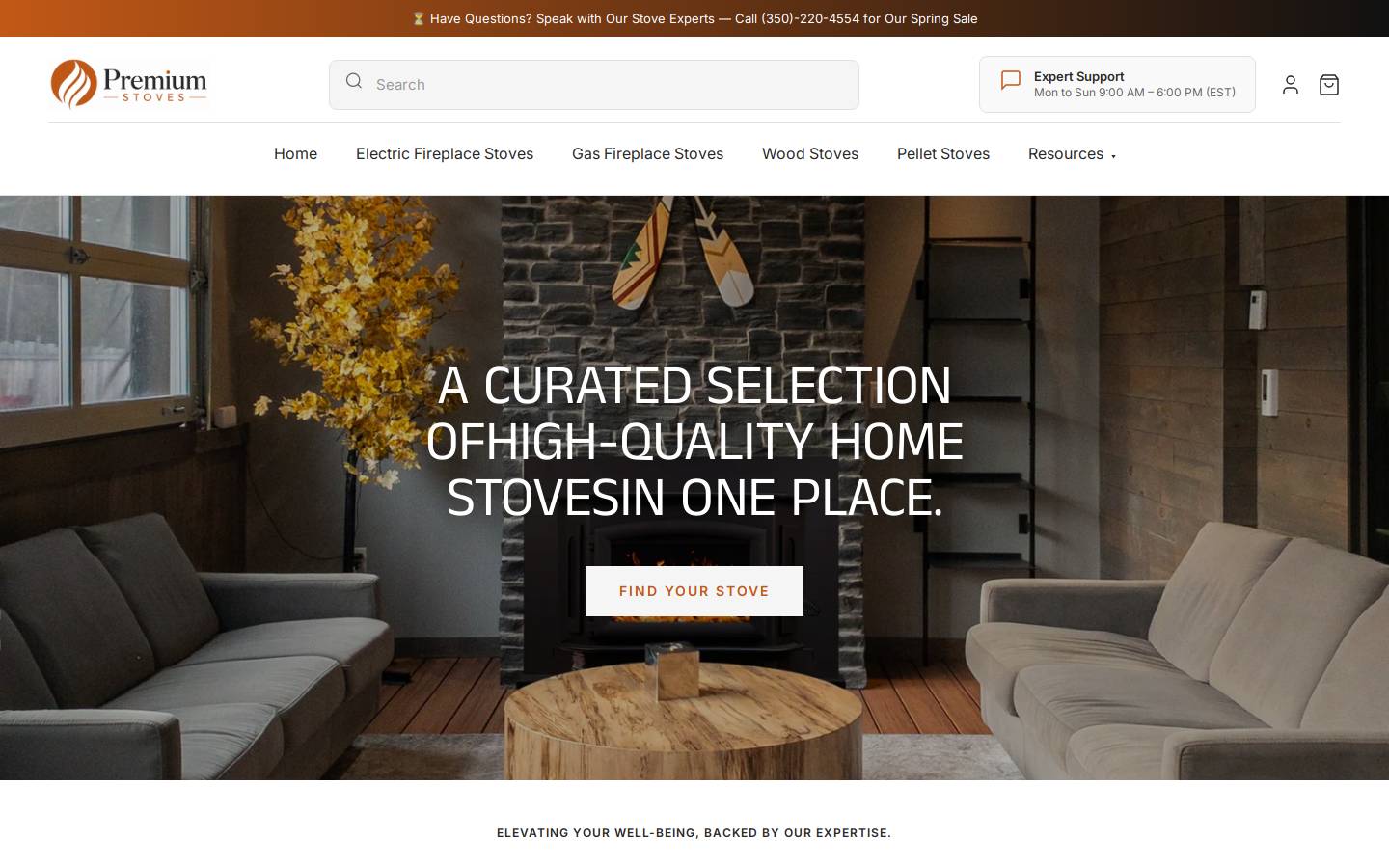 Premium Stoves homepage screenshot