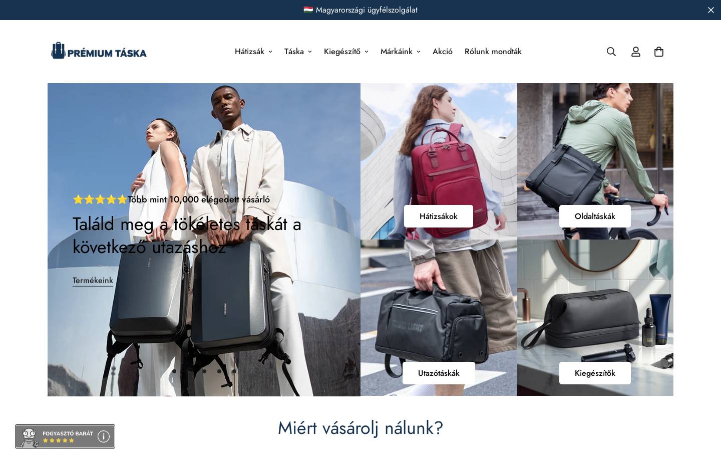 premiumtaska.hu homepage screenshot