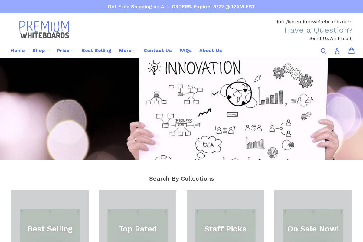 premiumwhiteboards.com homepage screenshot