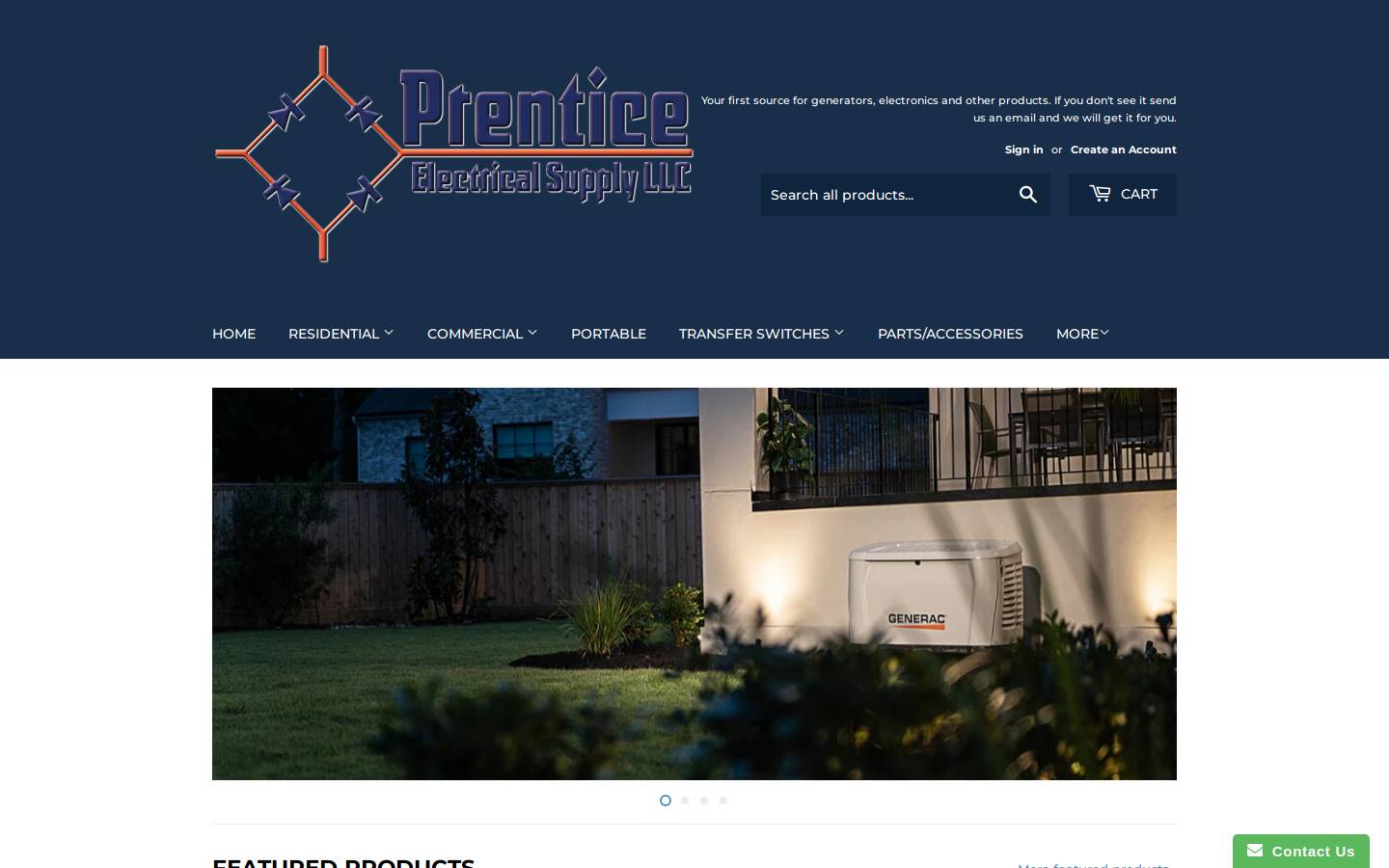 prenticeelectricalsupply.com homepage screenshot