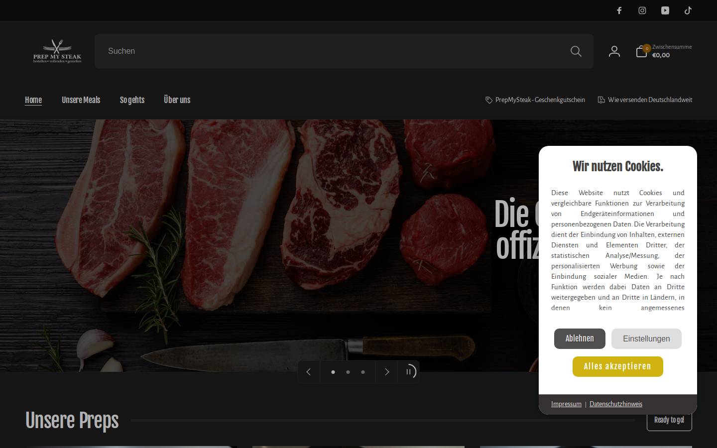 prep-my-steak.com homepage screenshot