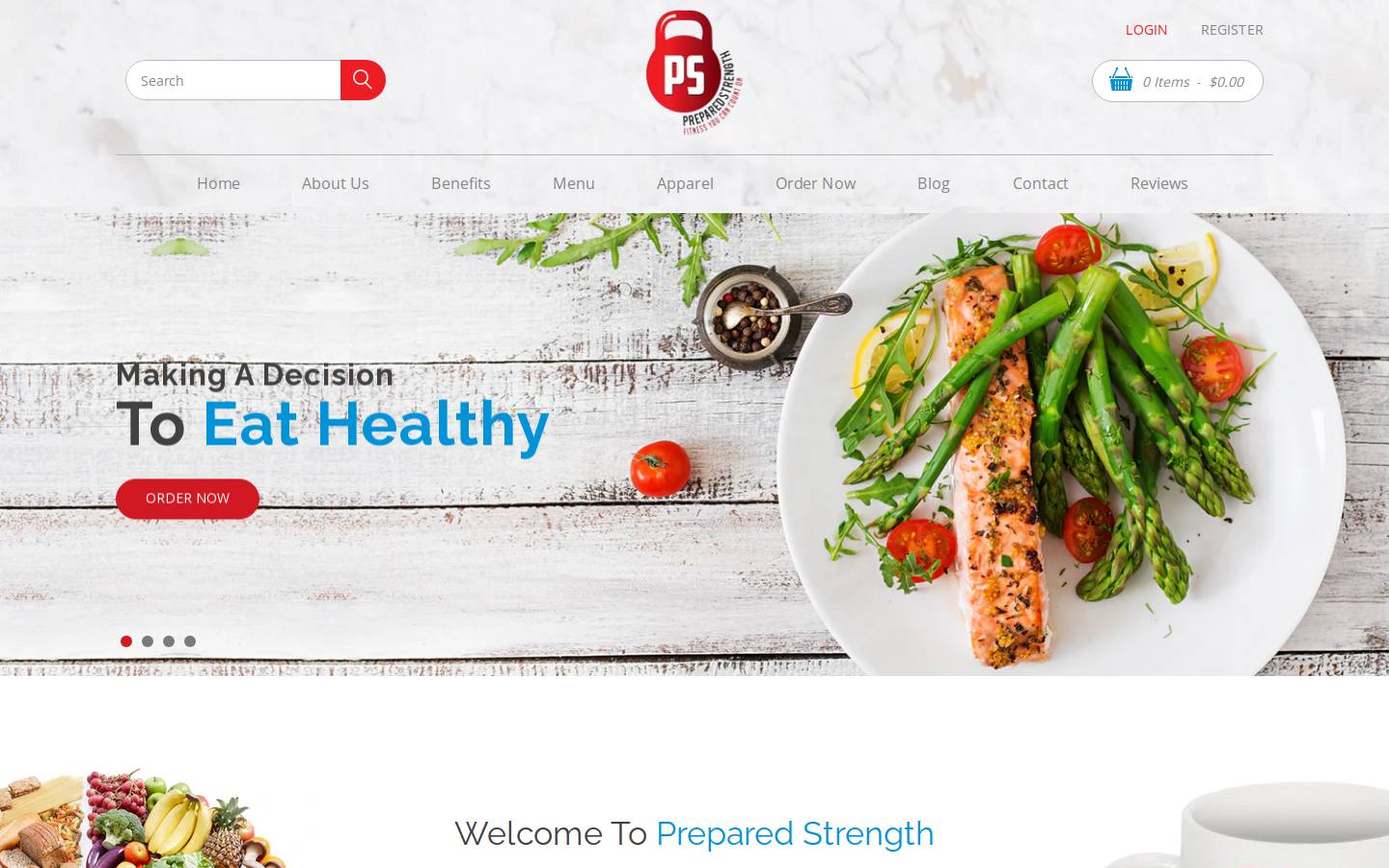 preparedstrength.com homepage screenshot