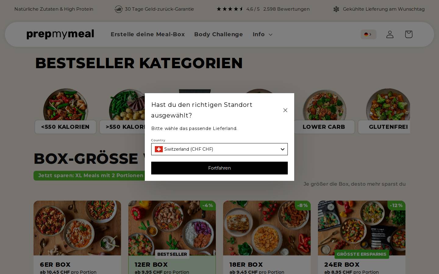 Prepmymeal homepage screenshot