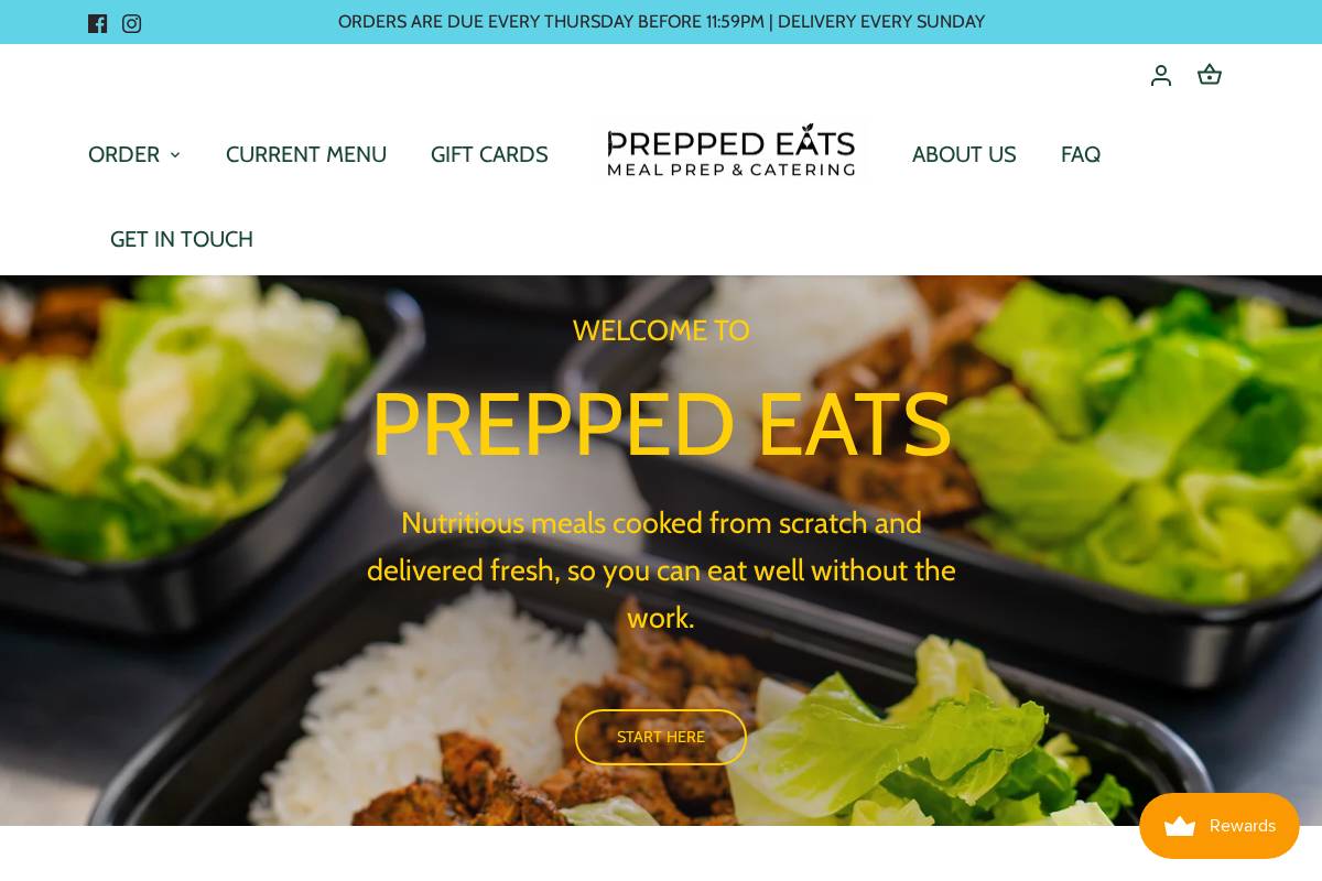 preppedeatsmeals.com homepage screenshot