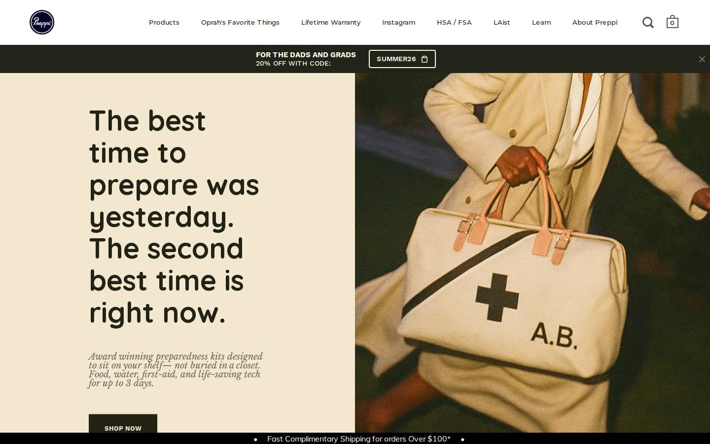 Preppi homepage screenshot