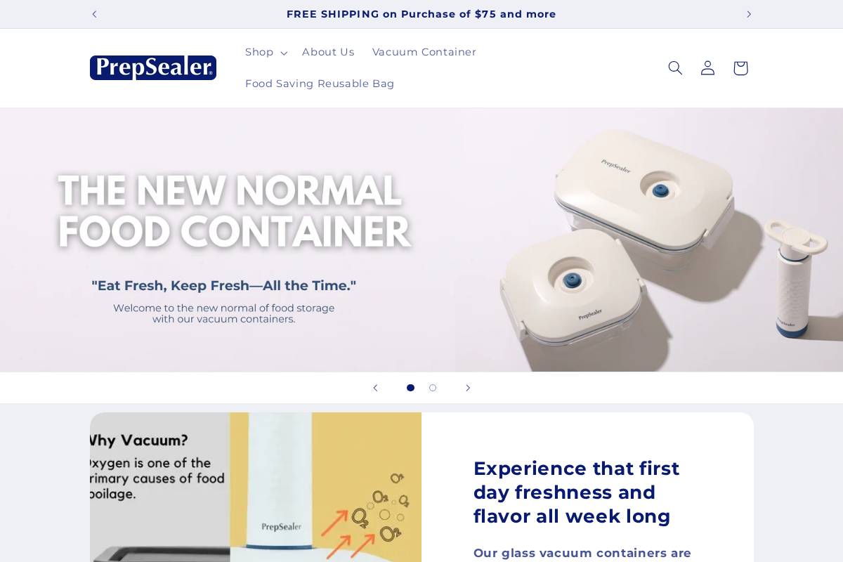 prepsealer.com homepage screenshot