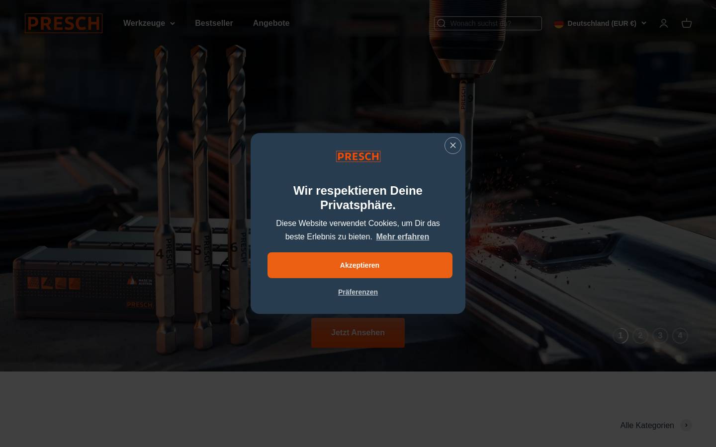 Presch Tools homepage screenshot