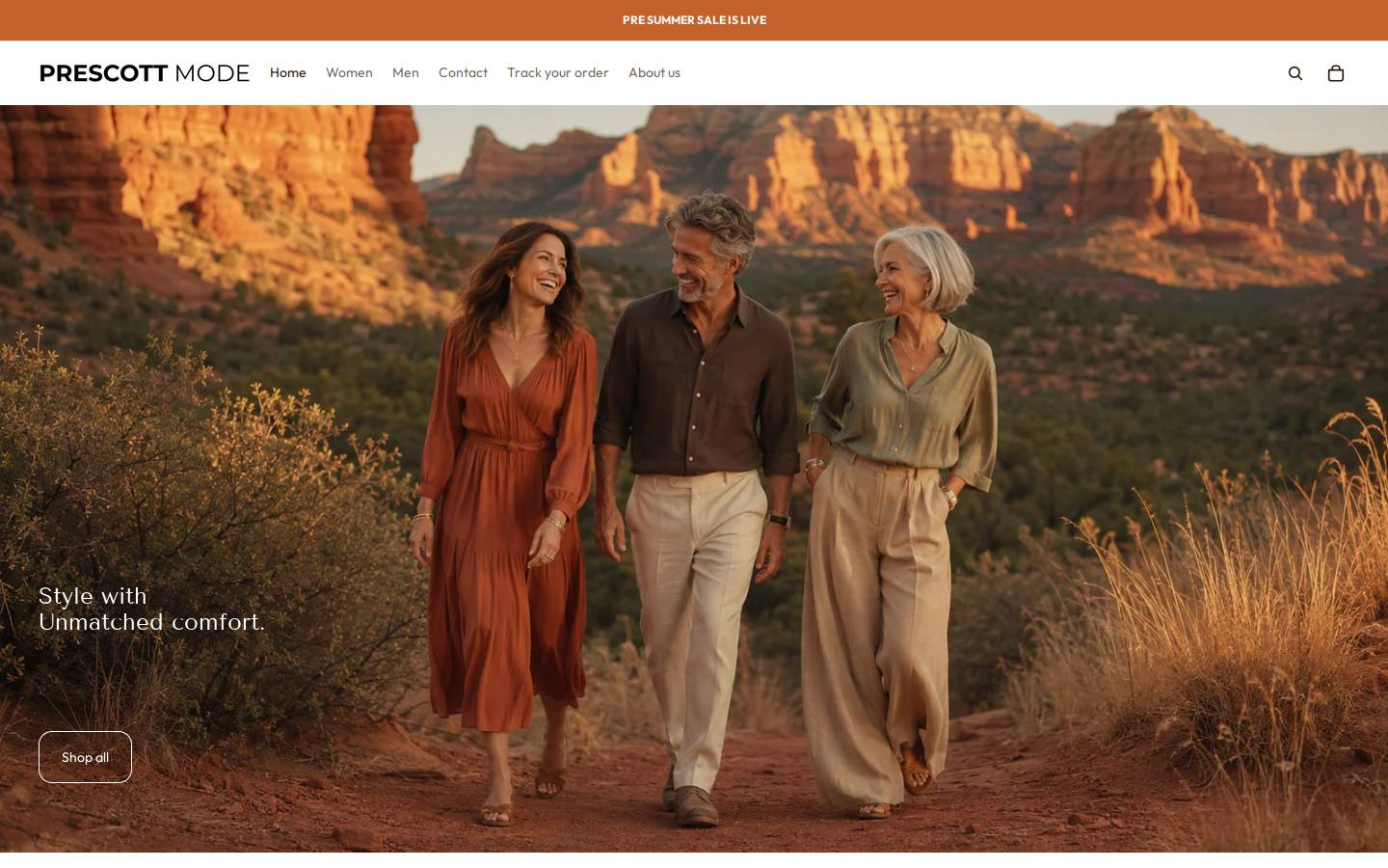 Prescott Mode homepage screenshot