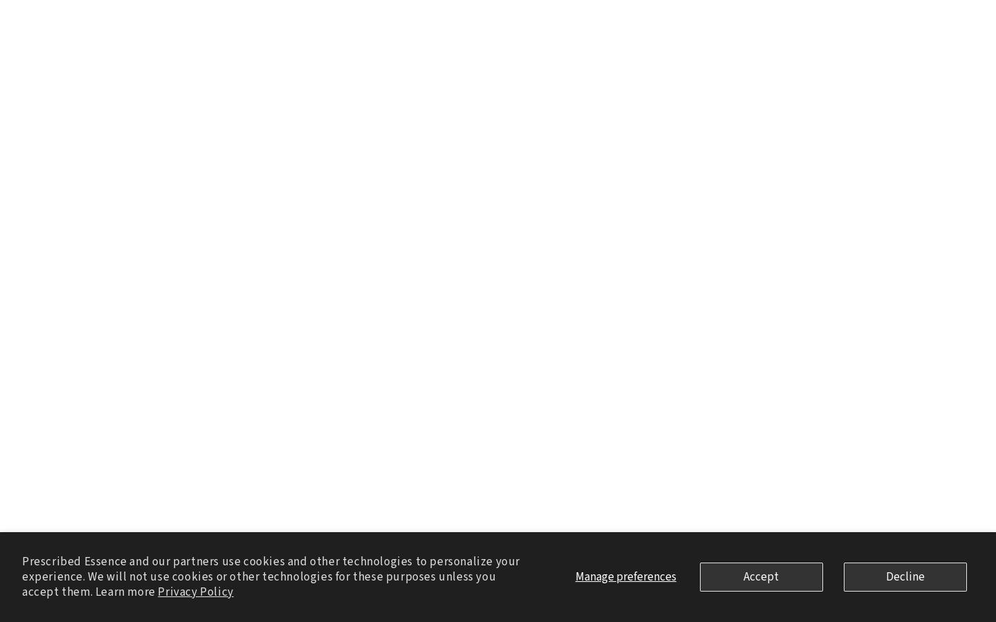 Prescribedessence homepage screenshot