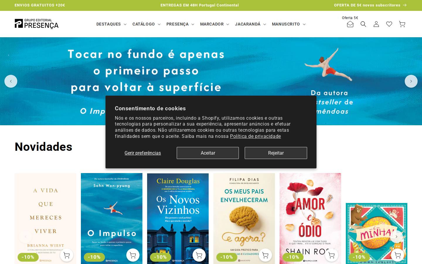 presenca.pt homepage screenshot