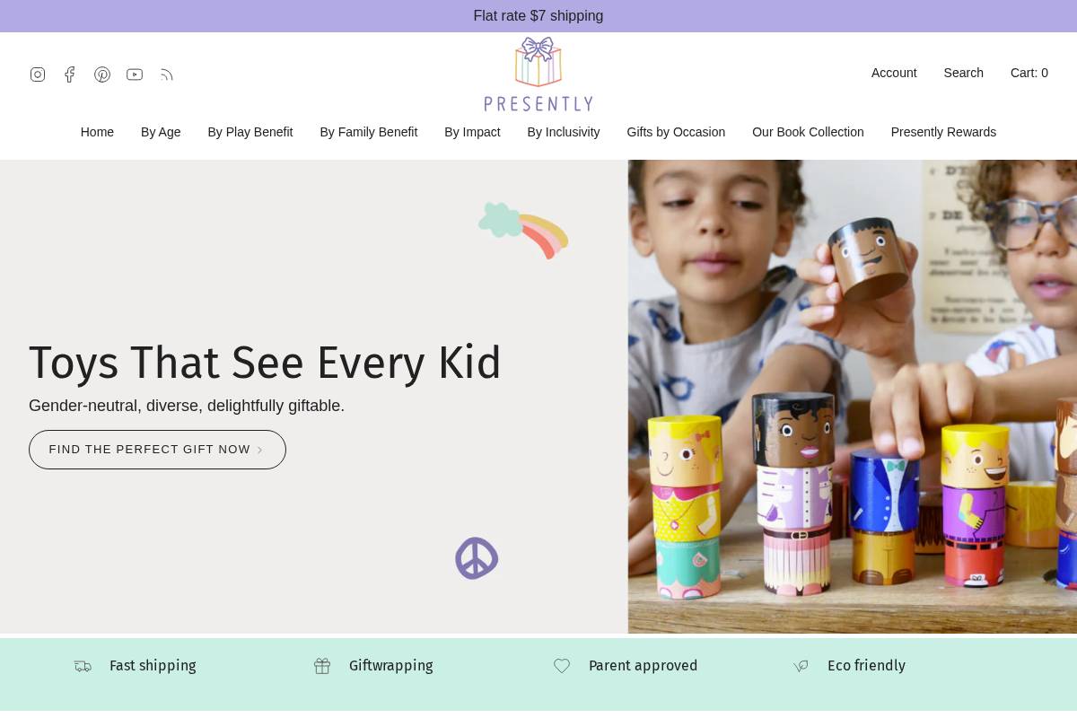 Presently Goods homepage screenshot