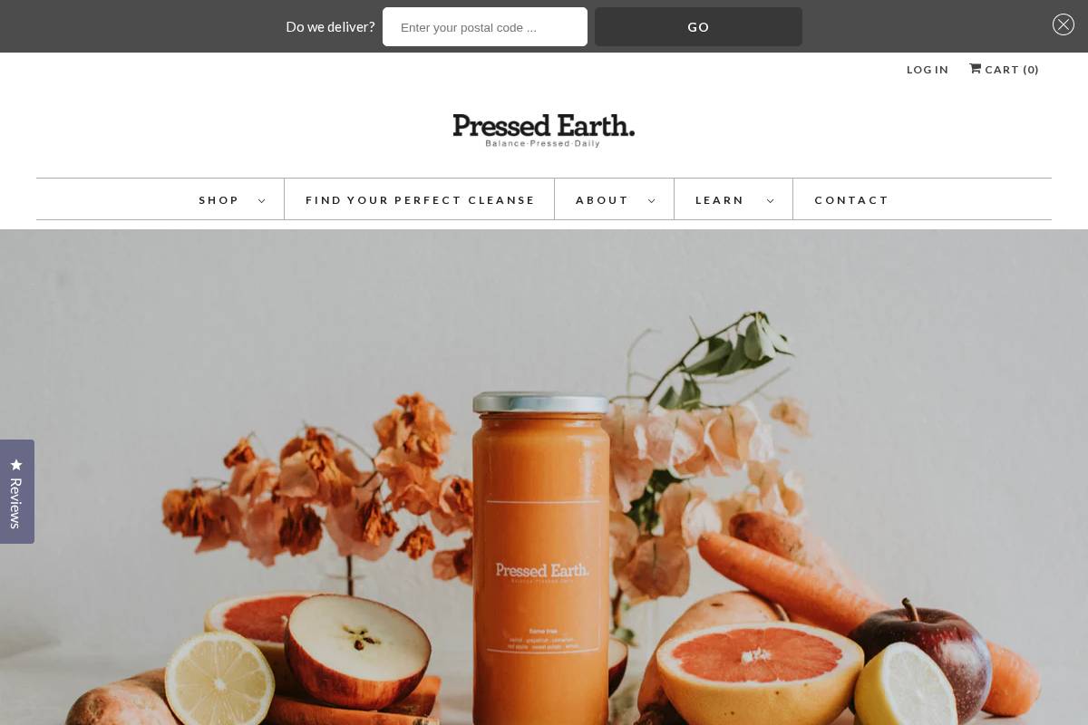 pressedearth.com.au homepage screenshot