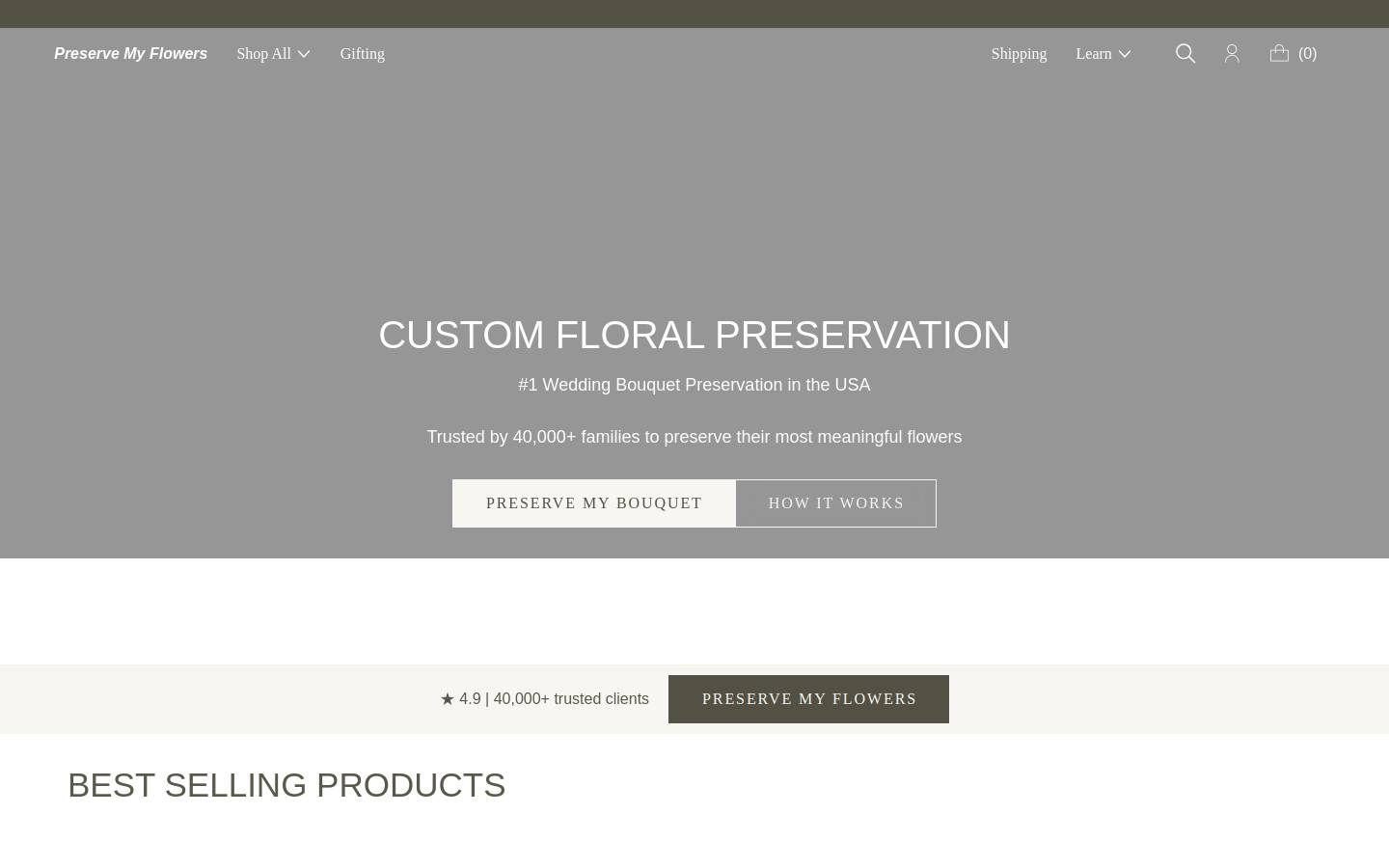 pressedfloral.com homepage screenshot