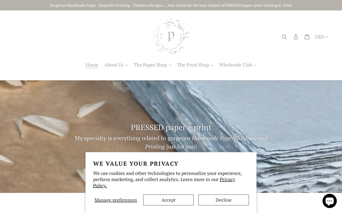 pressedpaper.net homepage screenshot