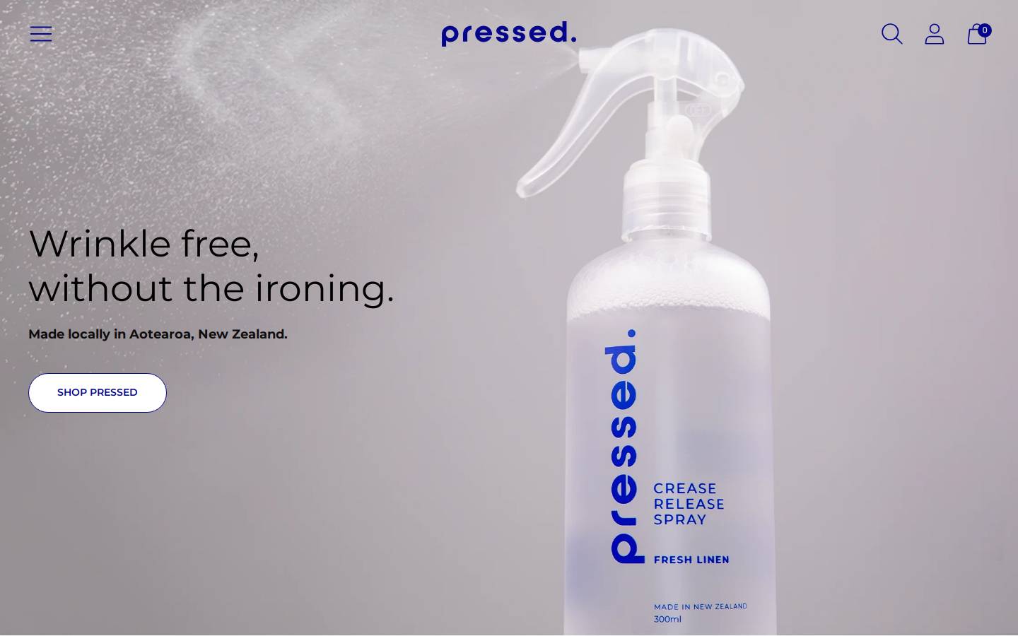 pressedspray.co.nz homepage screenshot