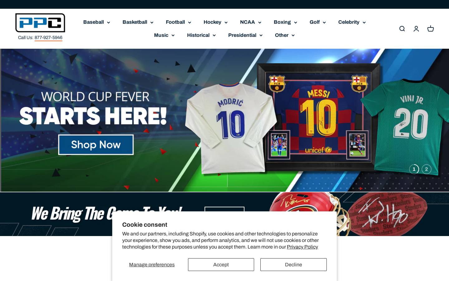 Press Pass Collectibles homepage screenshot